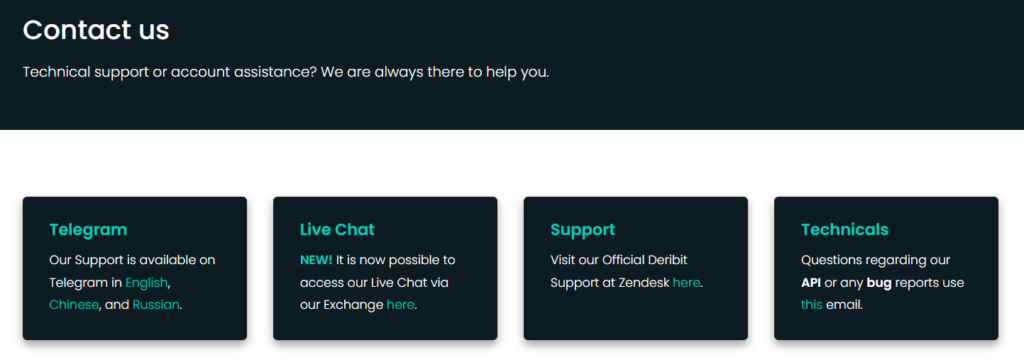 Deribit Customer Support Email