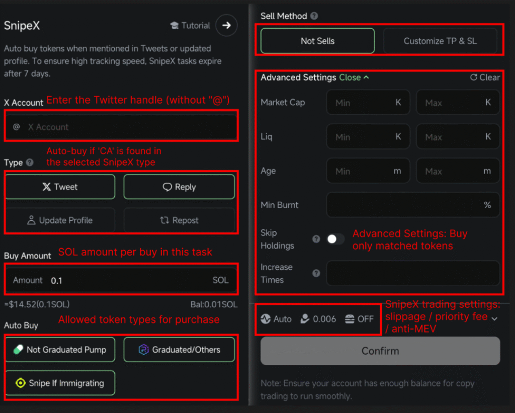 GMGN AI SnipeX Settings Tutorial
