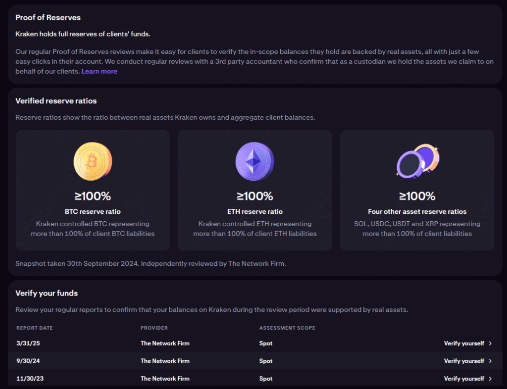 Kraken Proof of Reserves
